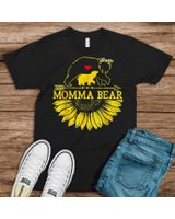 Momma Bear Mothers Day Sunflower Family Shirt Unisex Standard T-Shirt black s